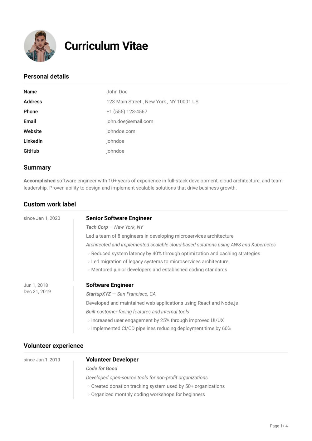 Belgrade resume template
